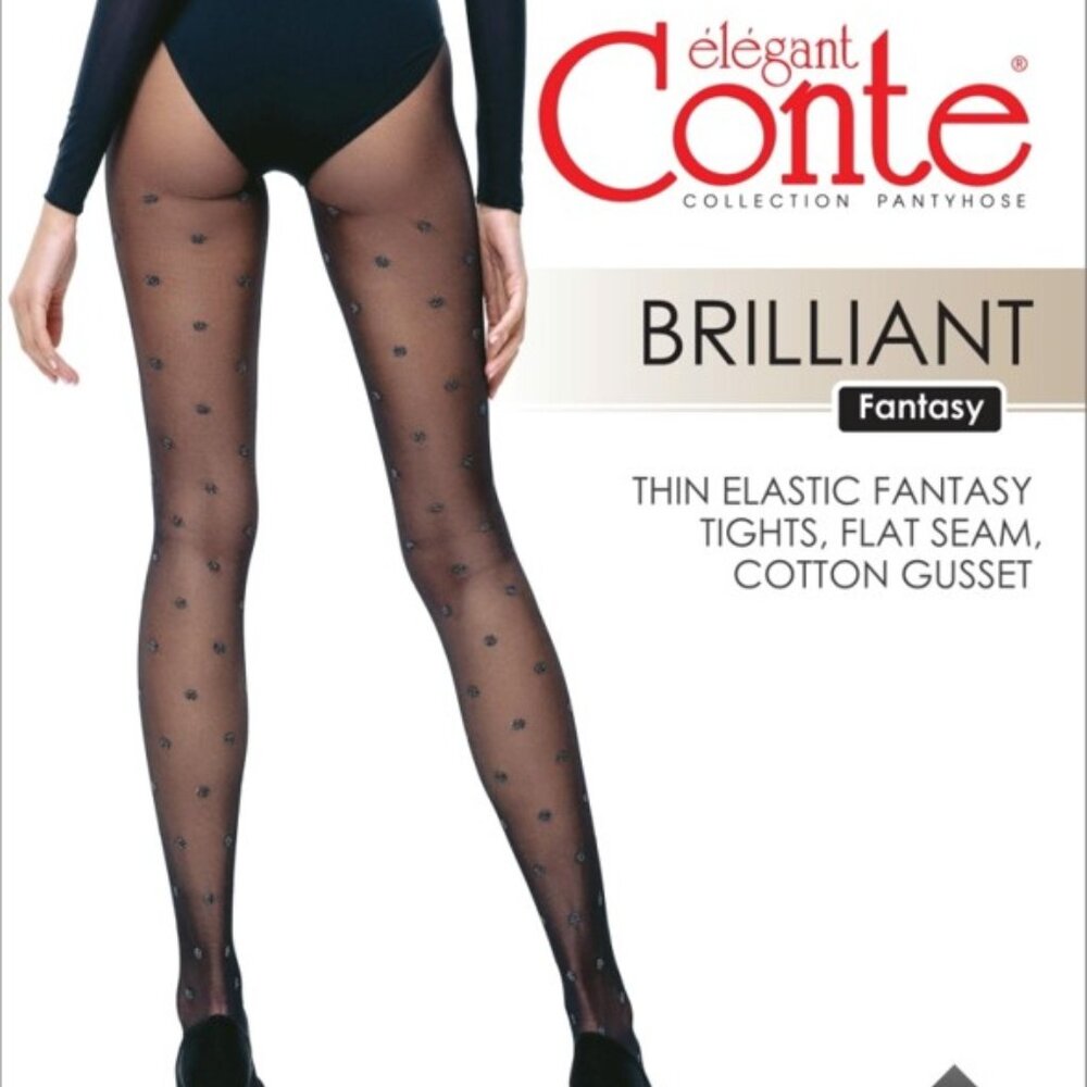 Conte Brilliant 20 Den - Fantasy Women's Pantyhose with Lurex Large Polka Dots
